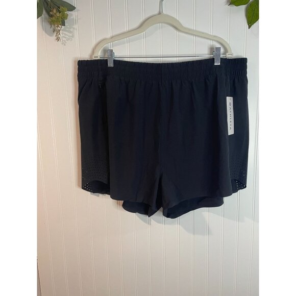 Athleta Hustle 3" Short 2X Featherweight Stretch Black Recycled - Picture 11 of 16